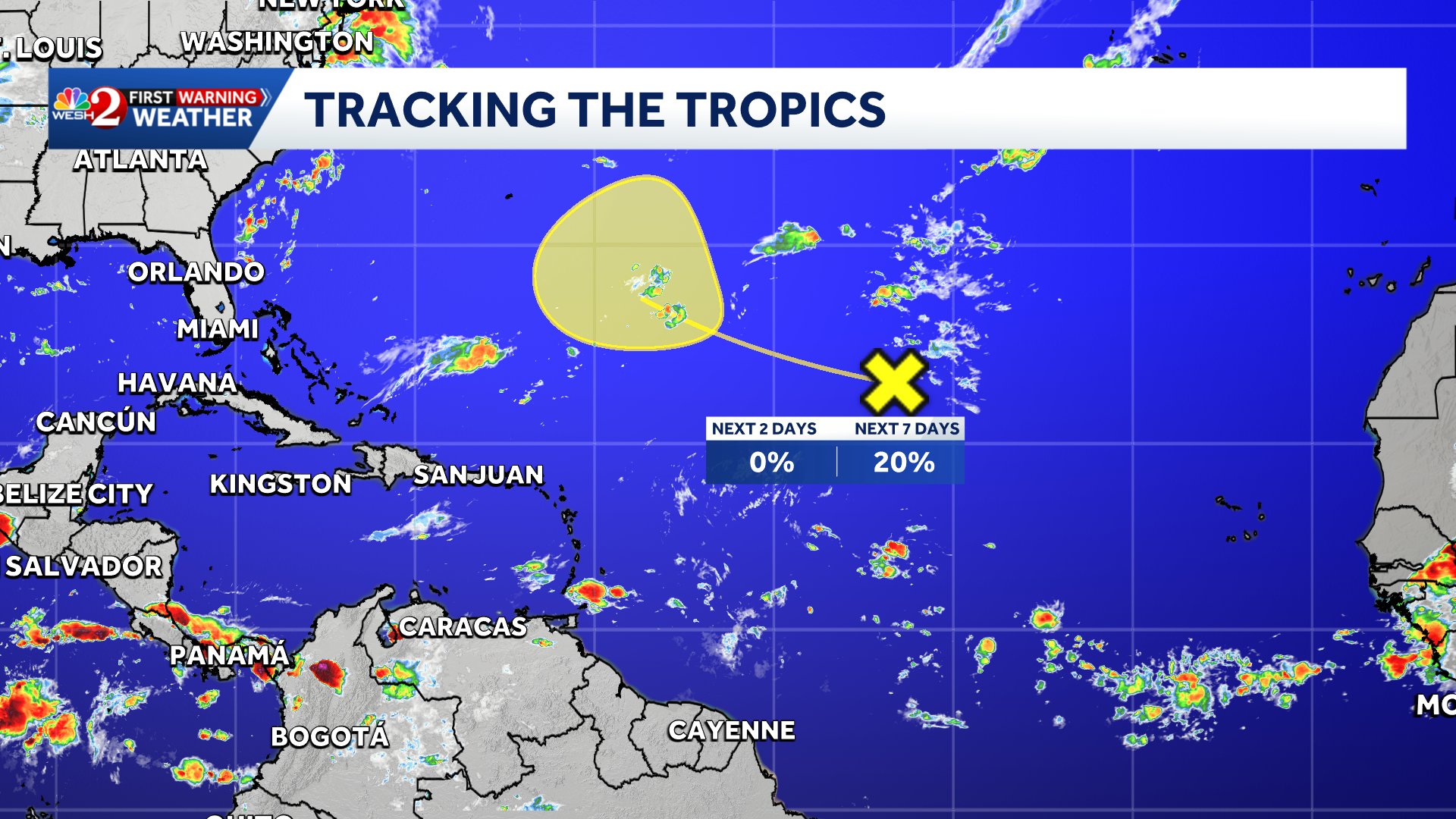 NHC monitoring disturbance in central Subtropical Atlantic — WESH 2 Orlando