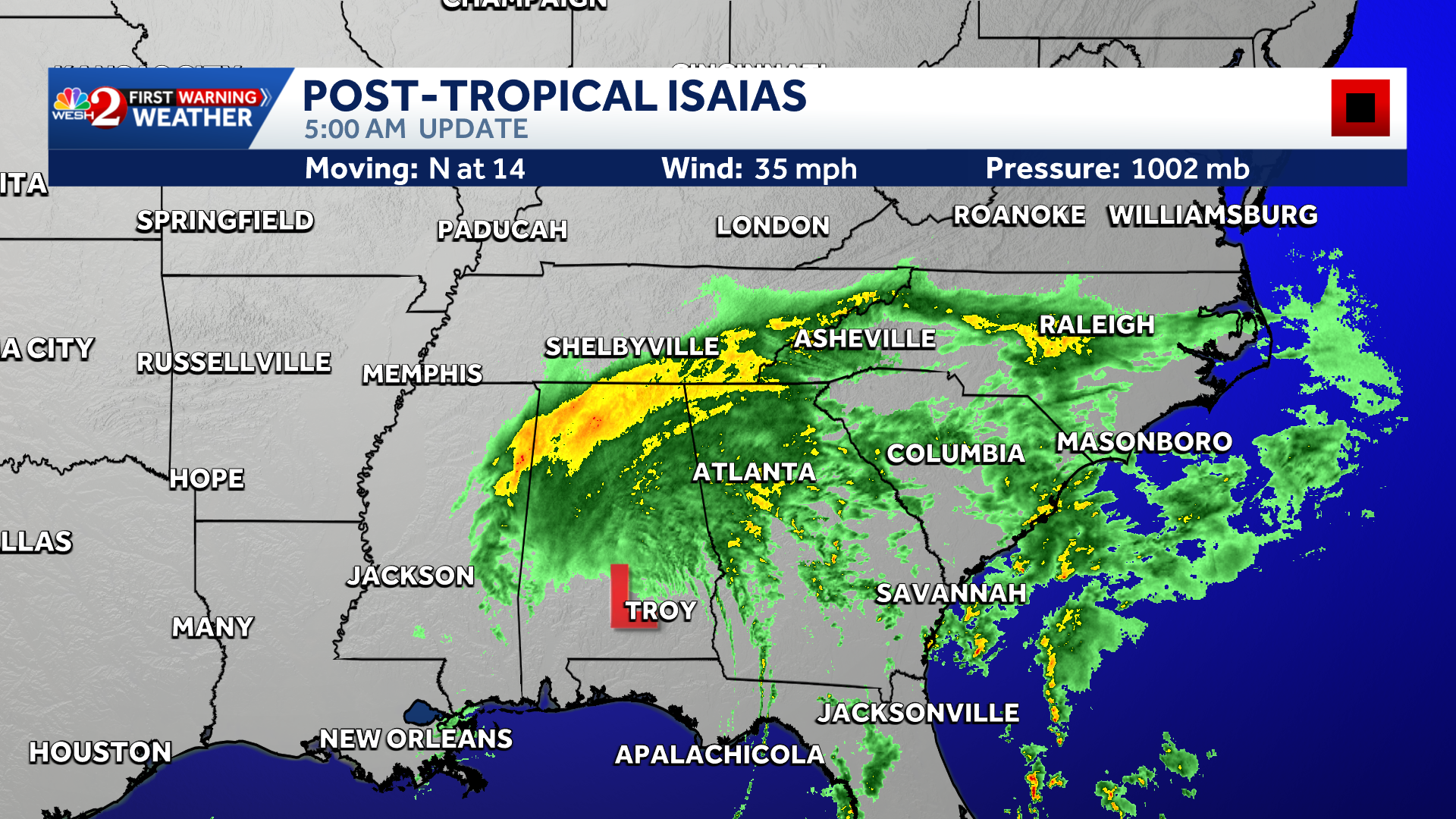 Isaias weakens after Category 2 landfall in Florida, but flooding threat continues — WESH 2 Orlando, Altamonte Springs Community news