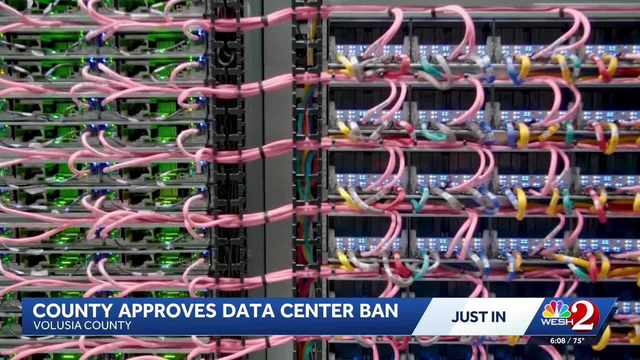 Volusia County bans large data centers in unincorporated areas — WESH 2 Orlando, Altamonte Springs Technology news